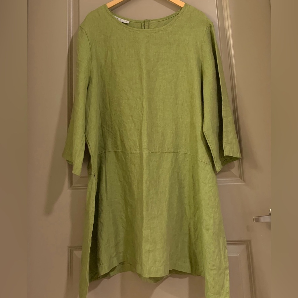 Bryn Walker Linen Bre Cross Dyed Round Neck Lagenlook Tunic Top Size 1X - Picture 6 of 15